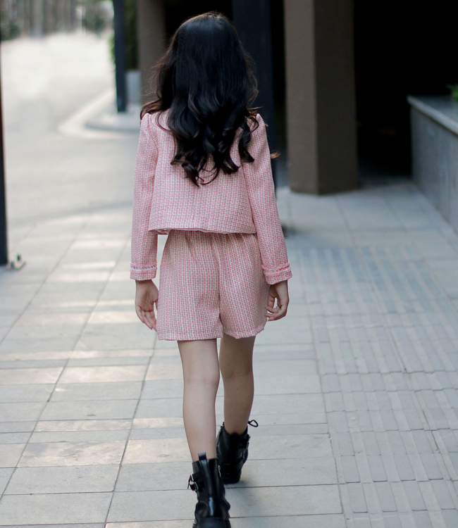 Set Vest hồng + quần short